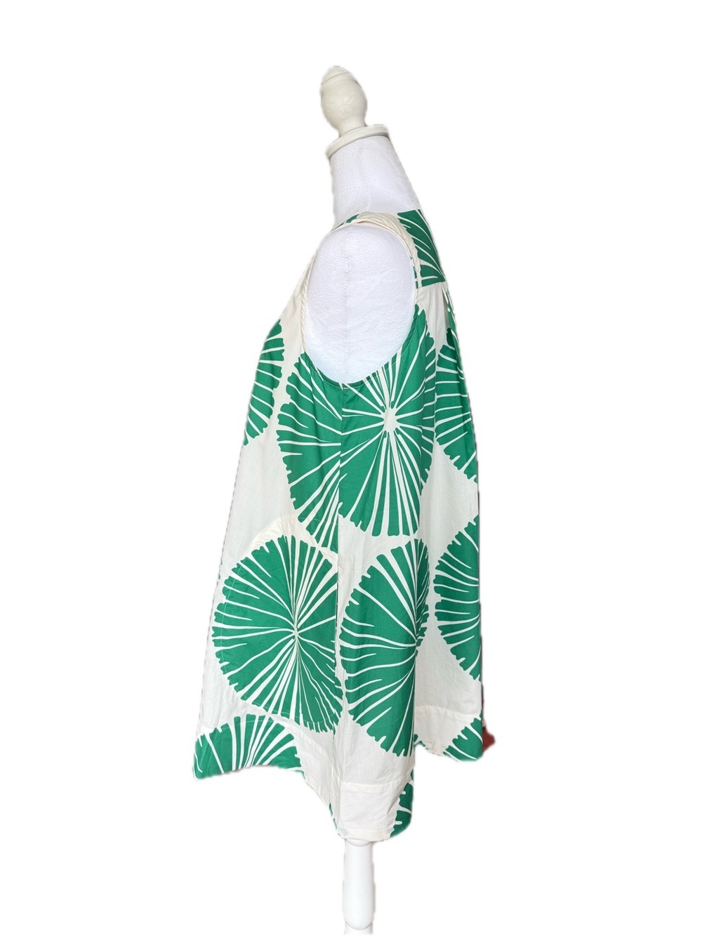 Banana Republic White Poplin Swing Mini Dress with Green Radiant Print NWT - Picture 4 of 11